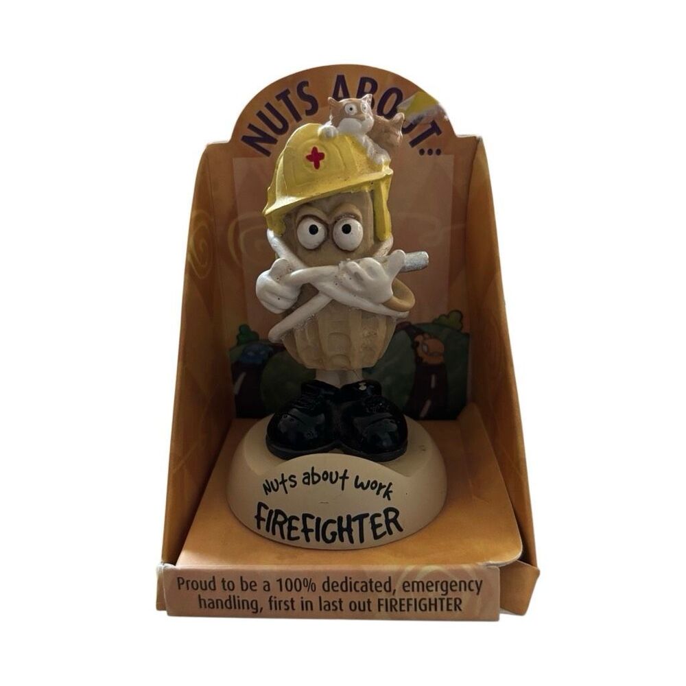 Nuts About Work Firefighter Peanut Bobble Head